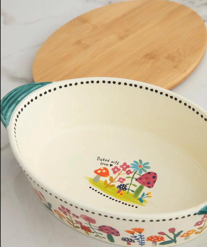 Bake & Take Ceramic Dish - Love Mushroom