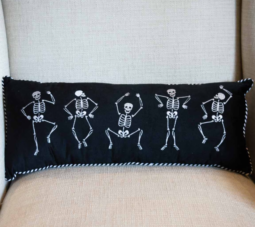 Dancing Skeleton Lumbar Pillow