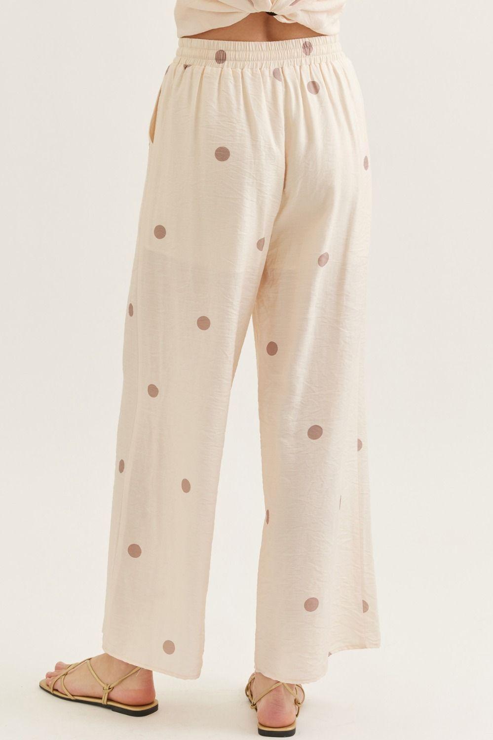 Ecru Polka-Dot Linen Set