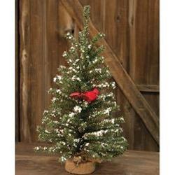 24" Snowy Tree w/Cardinal