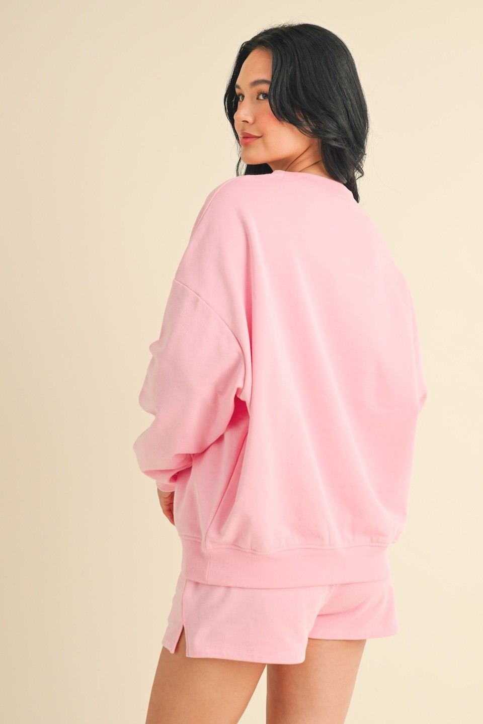 Pink malibu athletic sweatshirt