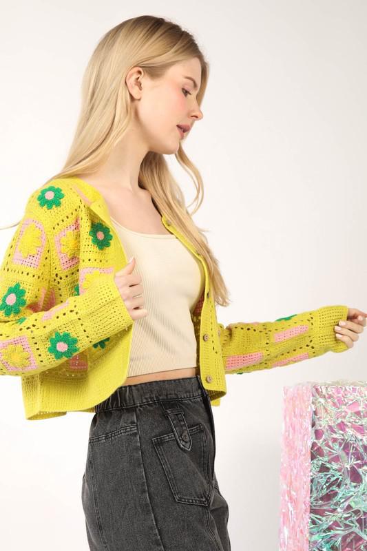 Floral Crochet Cardigan