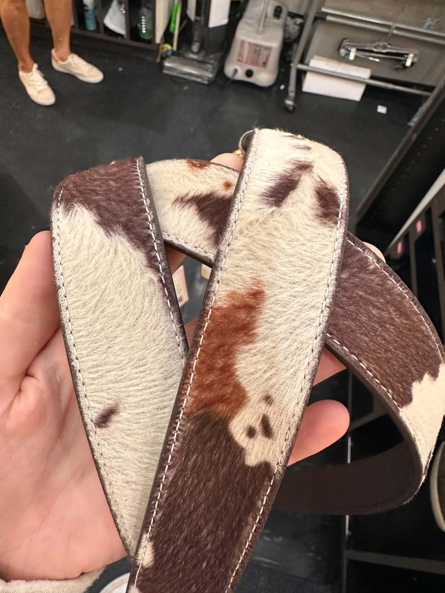 Cowhide Print Belt