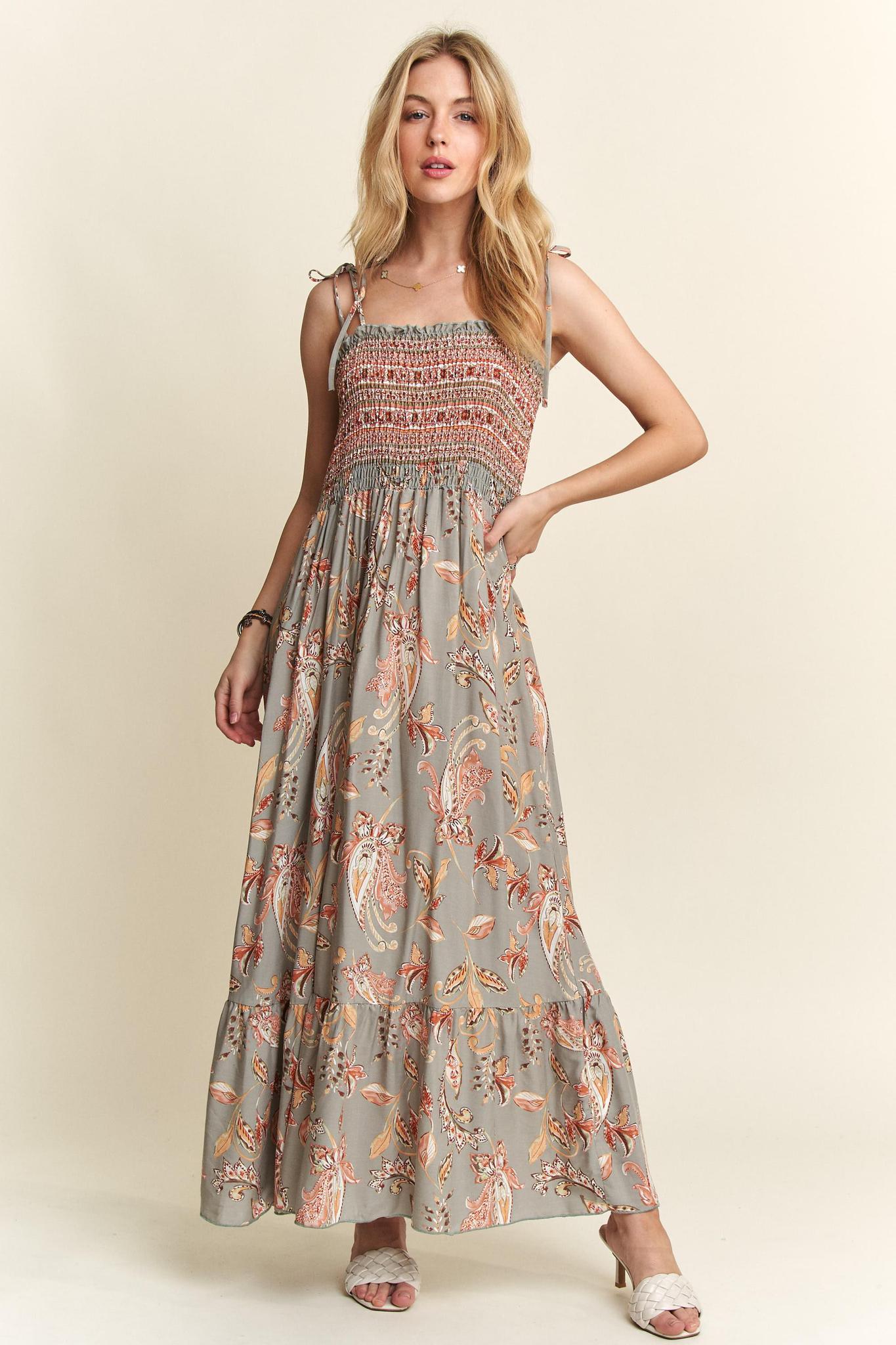 Boho Paisley Maxi Dress