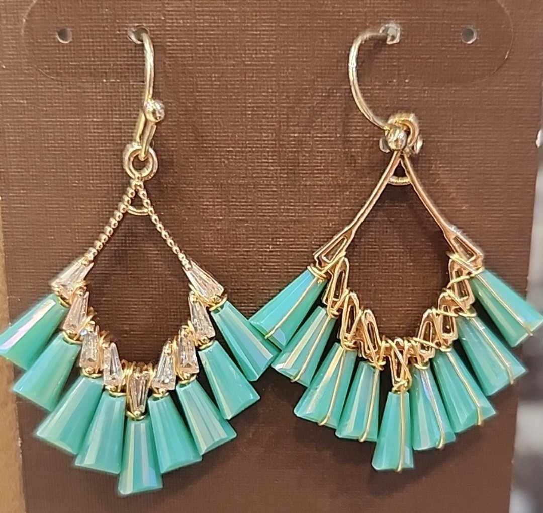 Blue Waterfall Bead Earrings