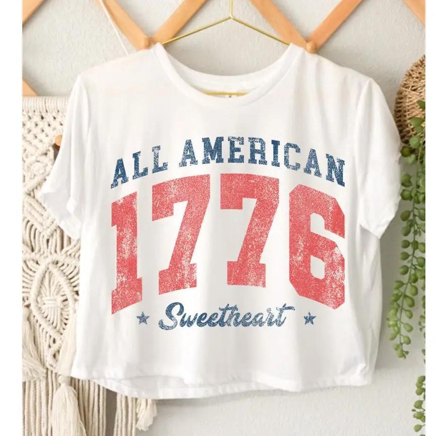 All American 1776 Sweetheart Graphic Crop Top