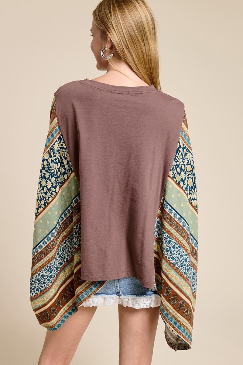 Free Bird America Vintage Graphic Kantha Top