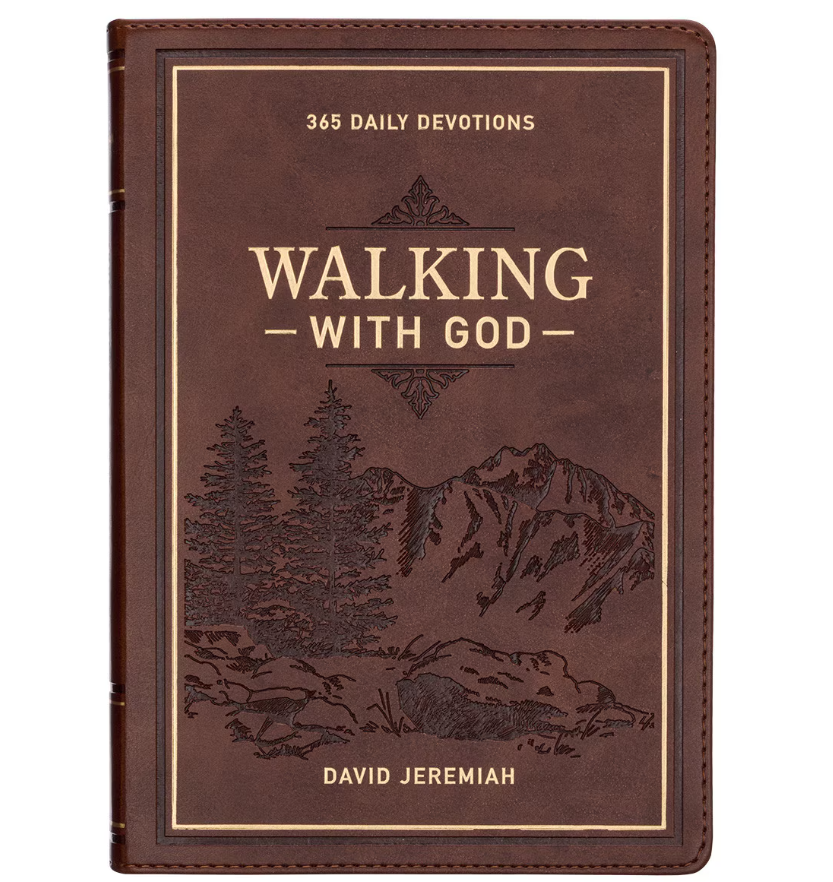 Walking With God Large Print Brown Faux Leather Devotional