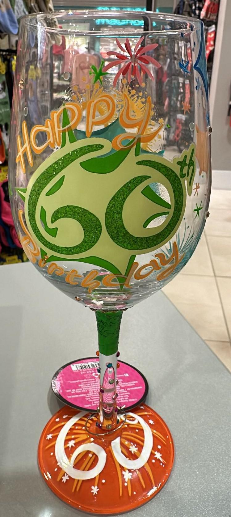60th Birthday Wine Glass