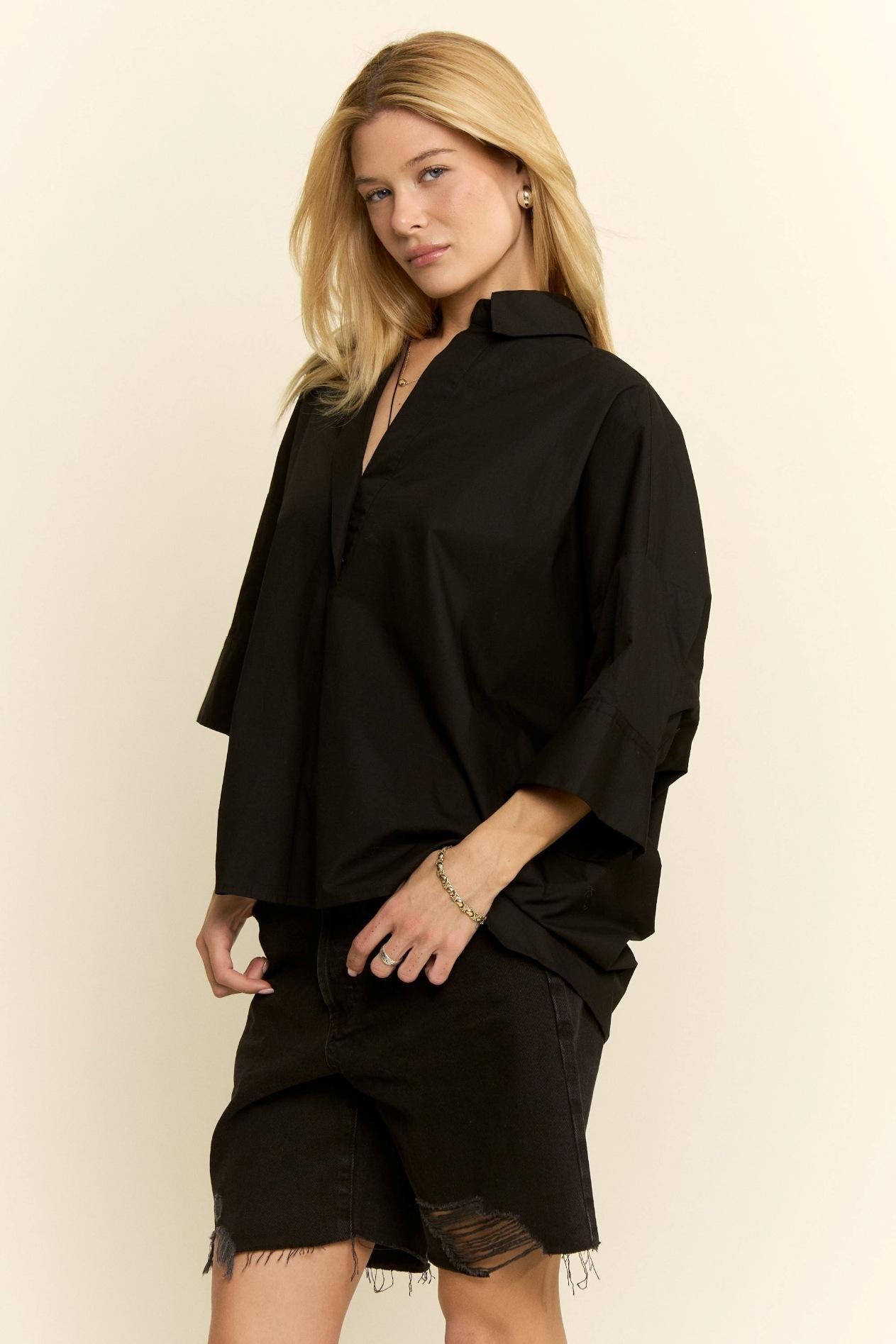 V-neck Popover Shirt