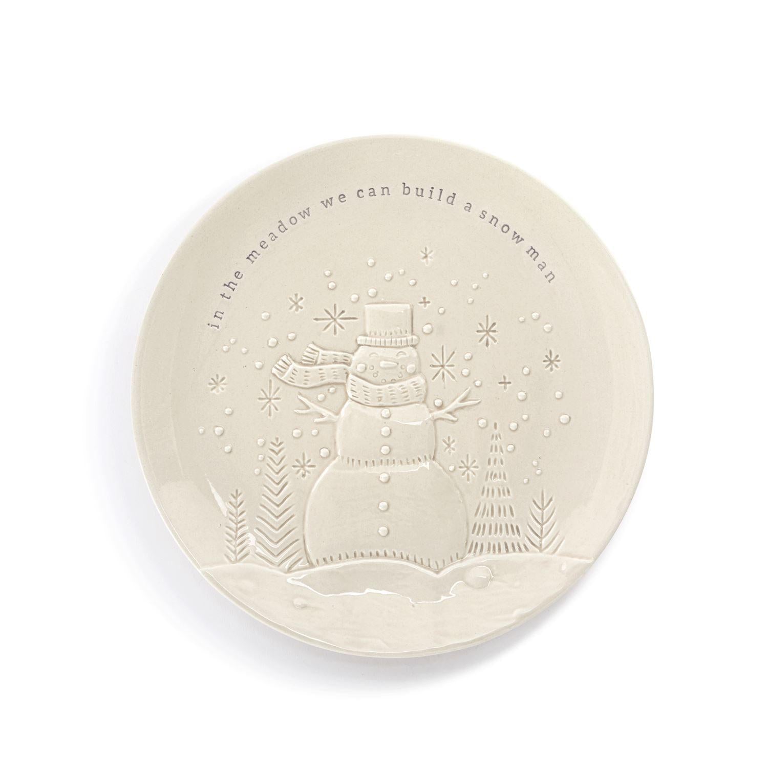 In the Meadow We Can Build a Snowman Ceramic Cookie Plate - 10in