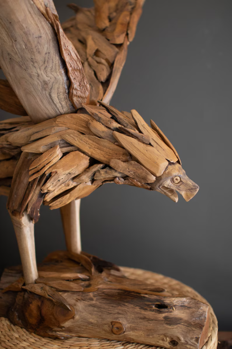Teakwood Flying Eagle on a Base