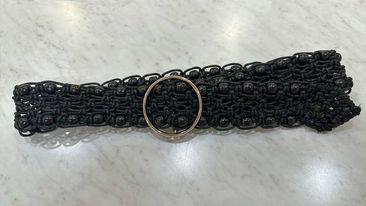 Beaded Black Fashion Belt