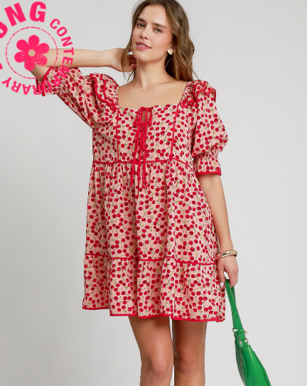 Cherry Print Mini Dress