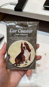 Basset Hound Sitting Car Coaster