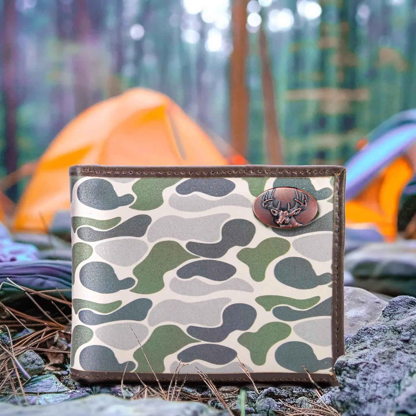 Men's Bifold Old School Camo Leather Wallet