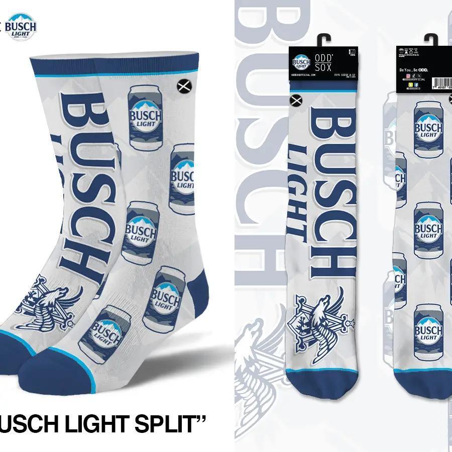 Busch Light Split - Mens Crew Socks