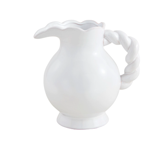 Twisted Handle Ceramic Pitcher