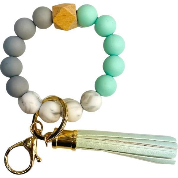 Silicone Ball Bracelet Keychains