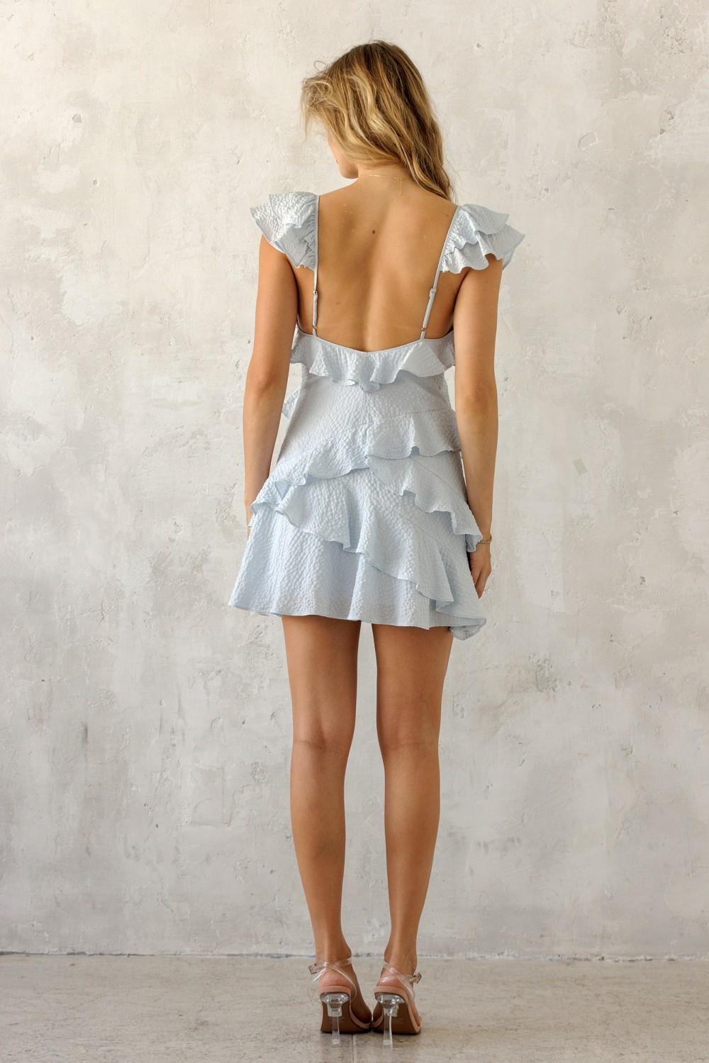 Textured Ruffle Mini Dress