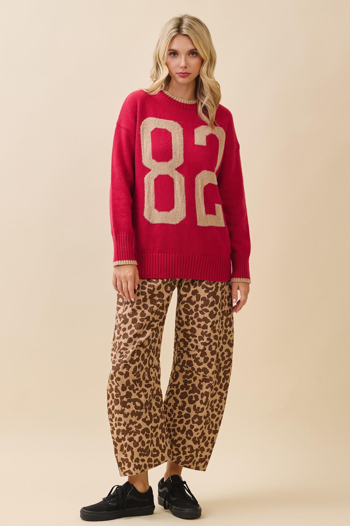 Numbered Knit Sweater