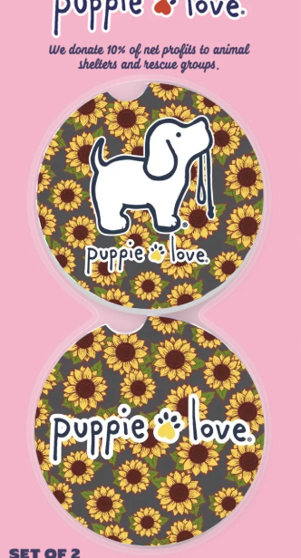 Sunflower Pup Car Coaster
