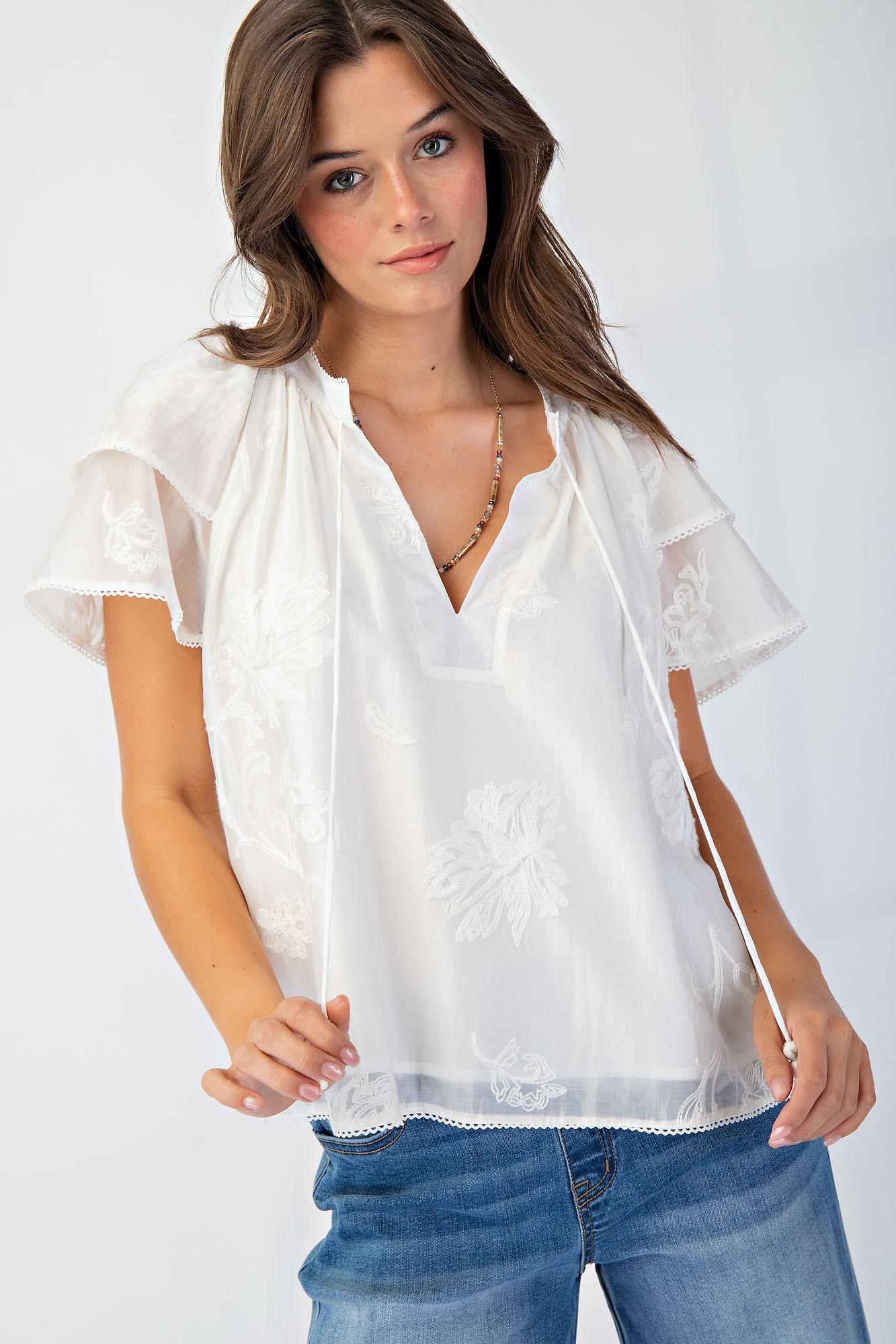 Ivory Embroidered Blouse