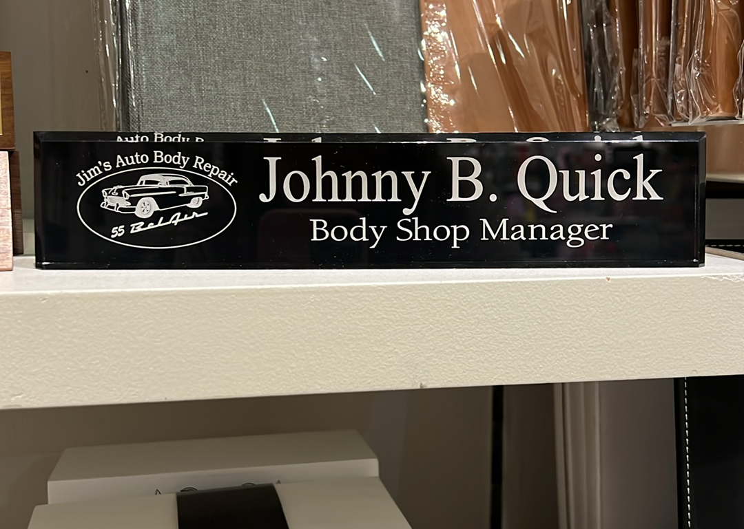 Black Acrylic Desk Plate