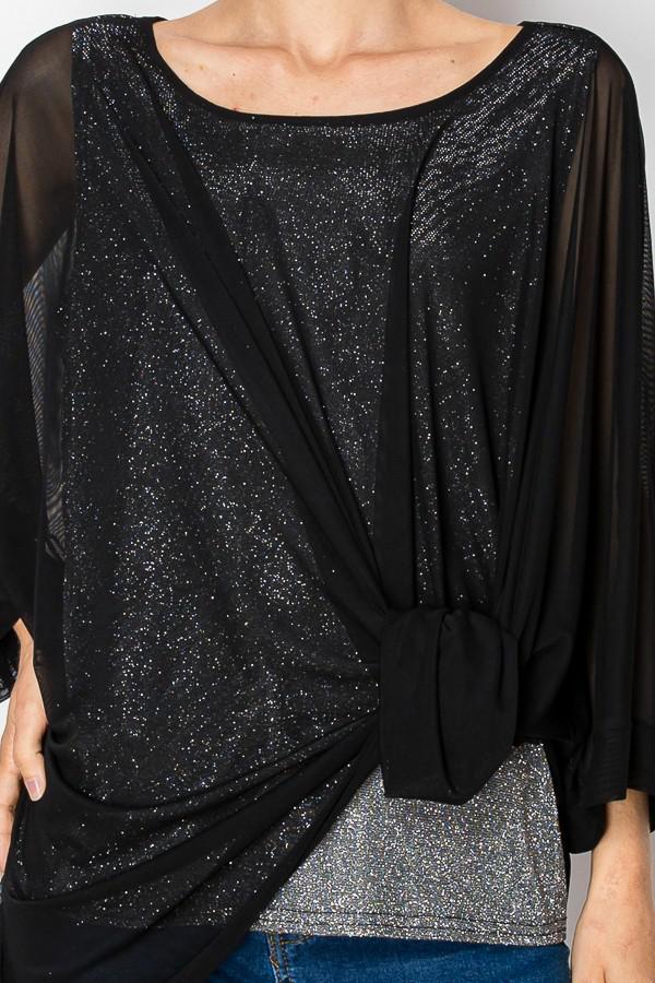Black Chiffon Tunic Sparkly Top