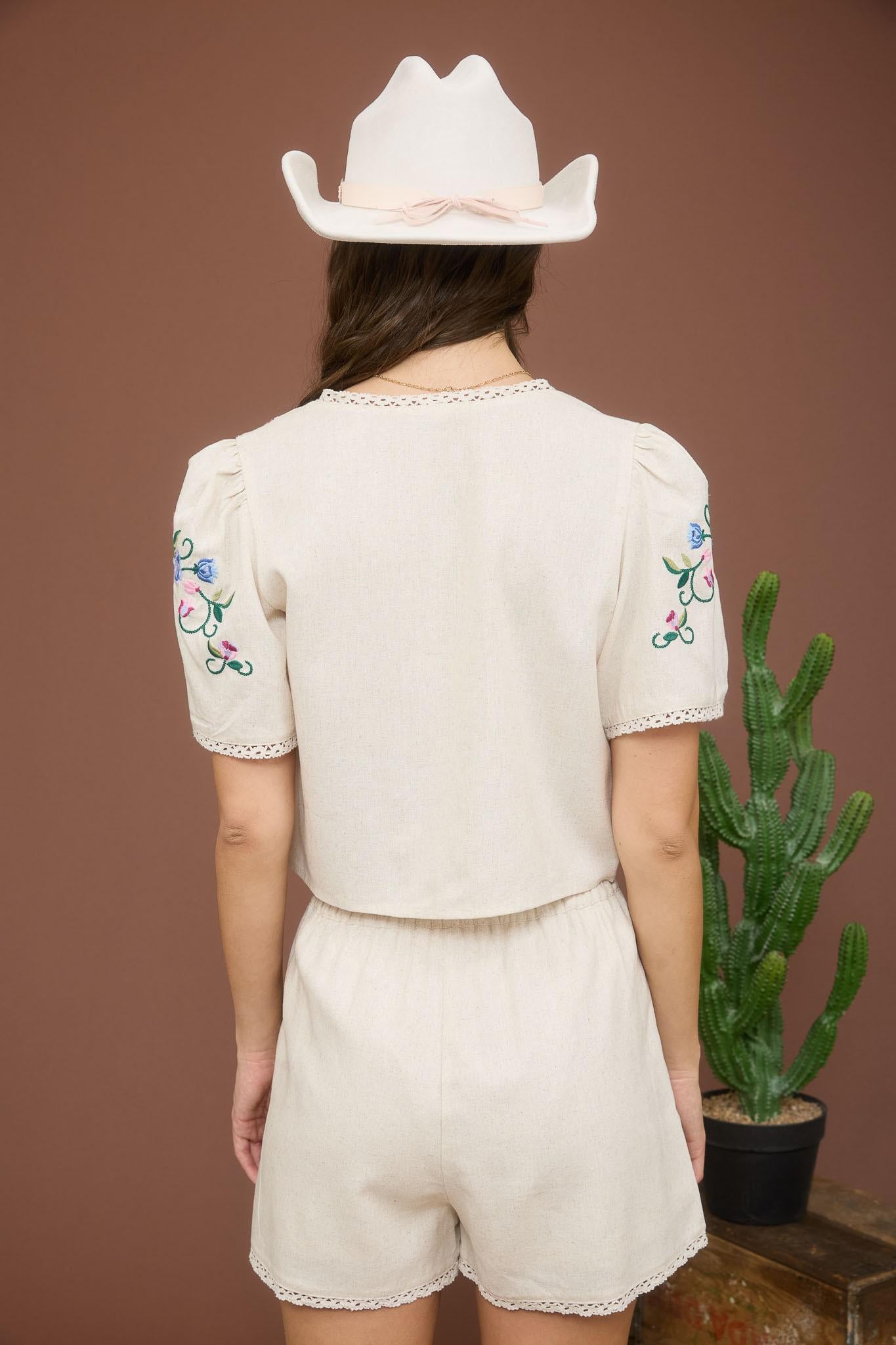Natural Floral Embroidery Detail Set