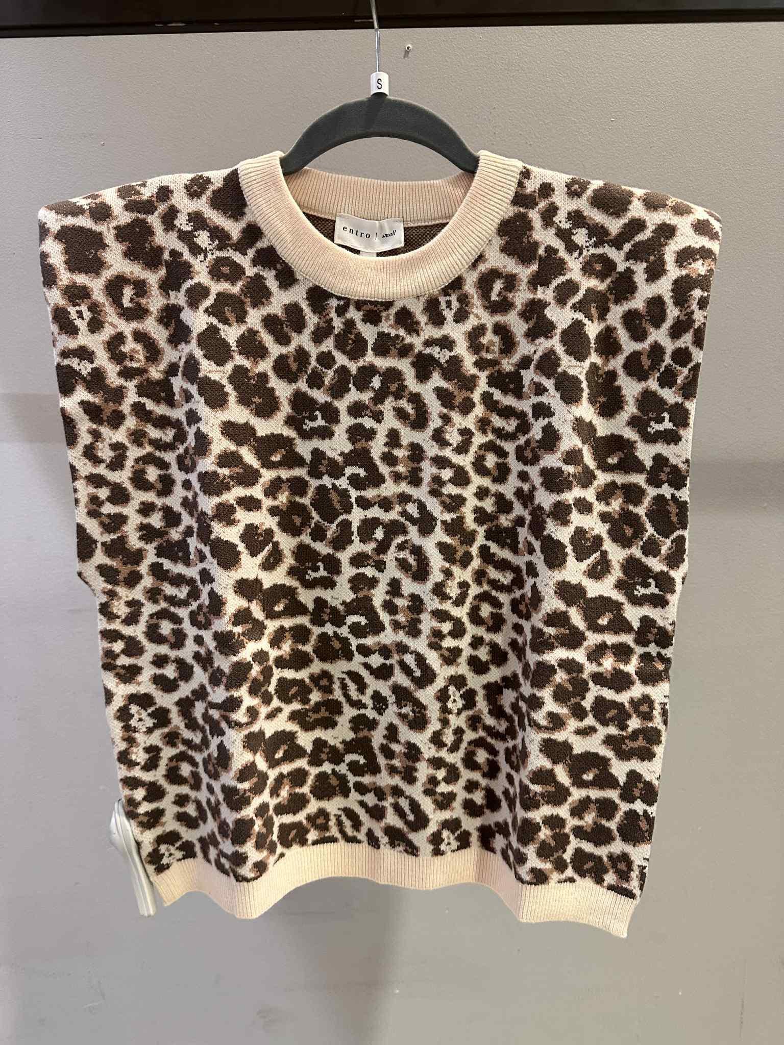 Leopard High Neck Vest