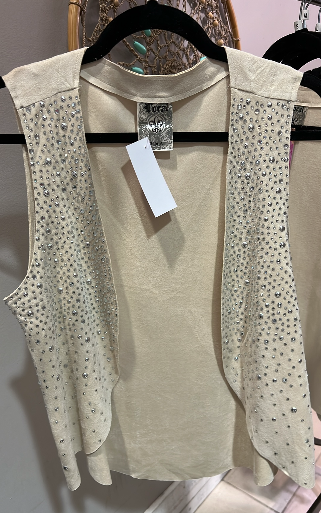 Natural Rhinestone Vest