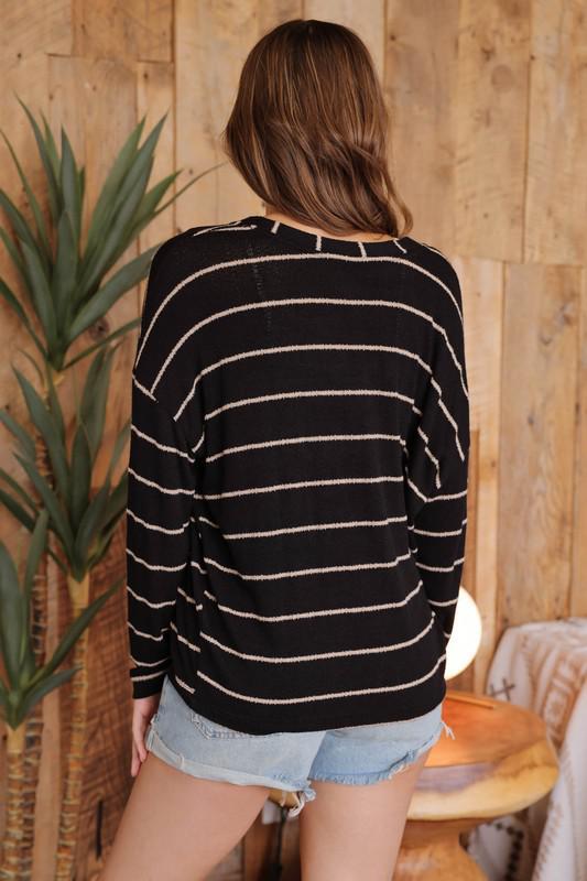 Sweater Stripe Knit Top