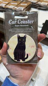Black Cat Car Coaster