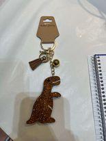 Brown Dinosaur Bling Keychain