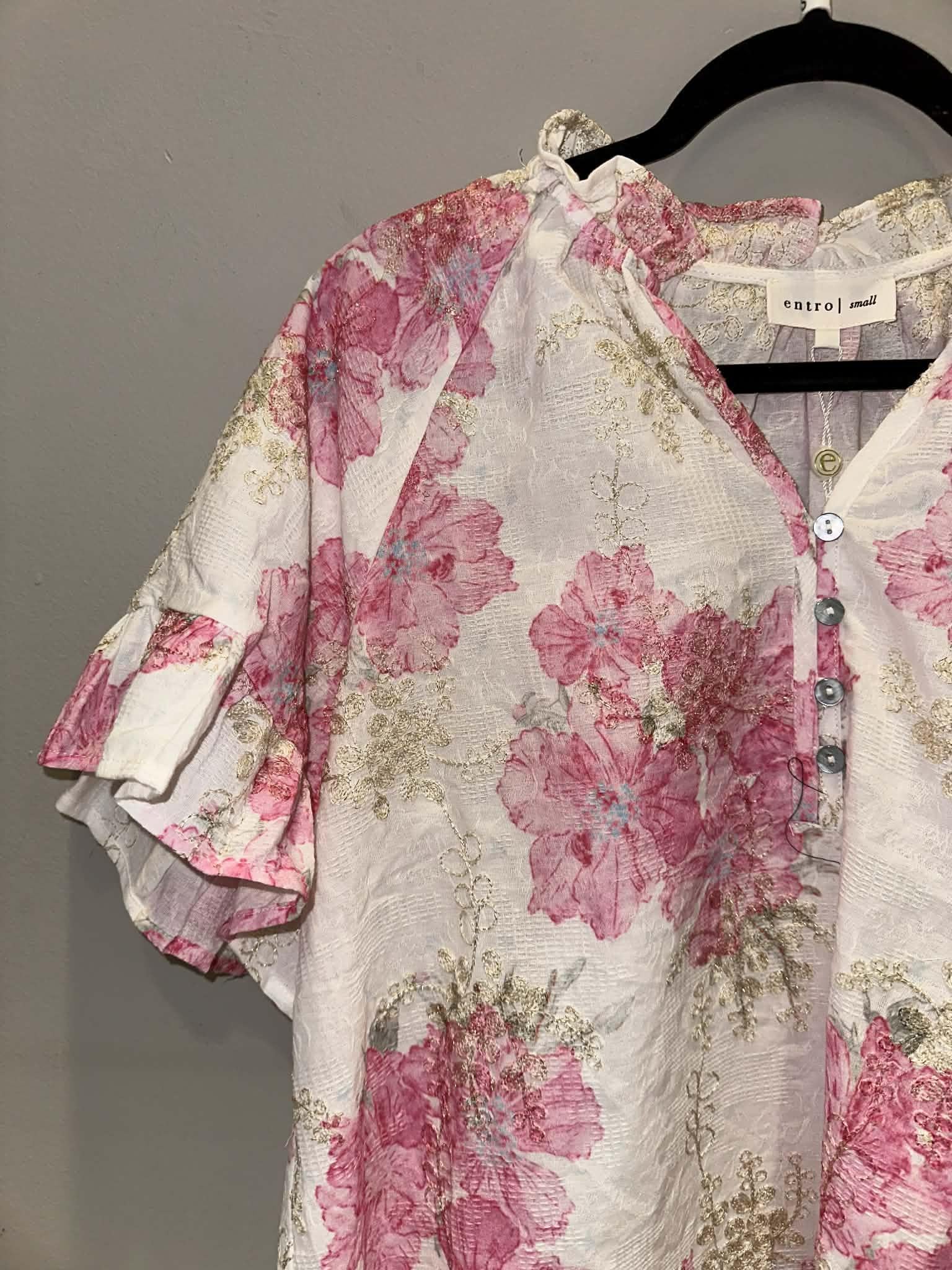 Pink Dolman Short Sleeve Shirt