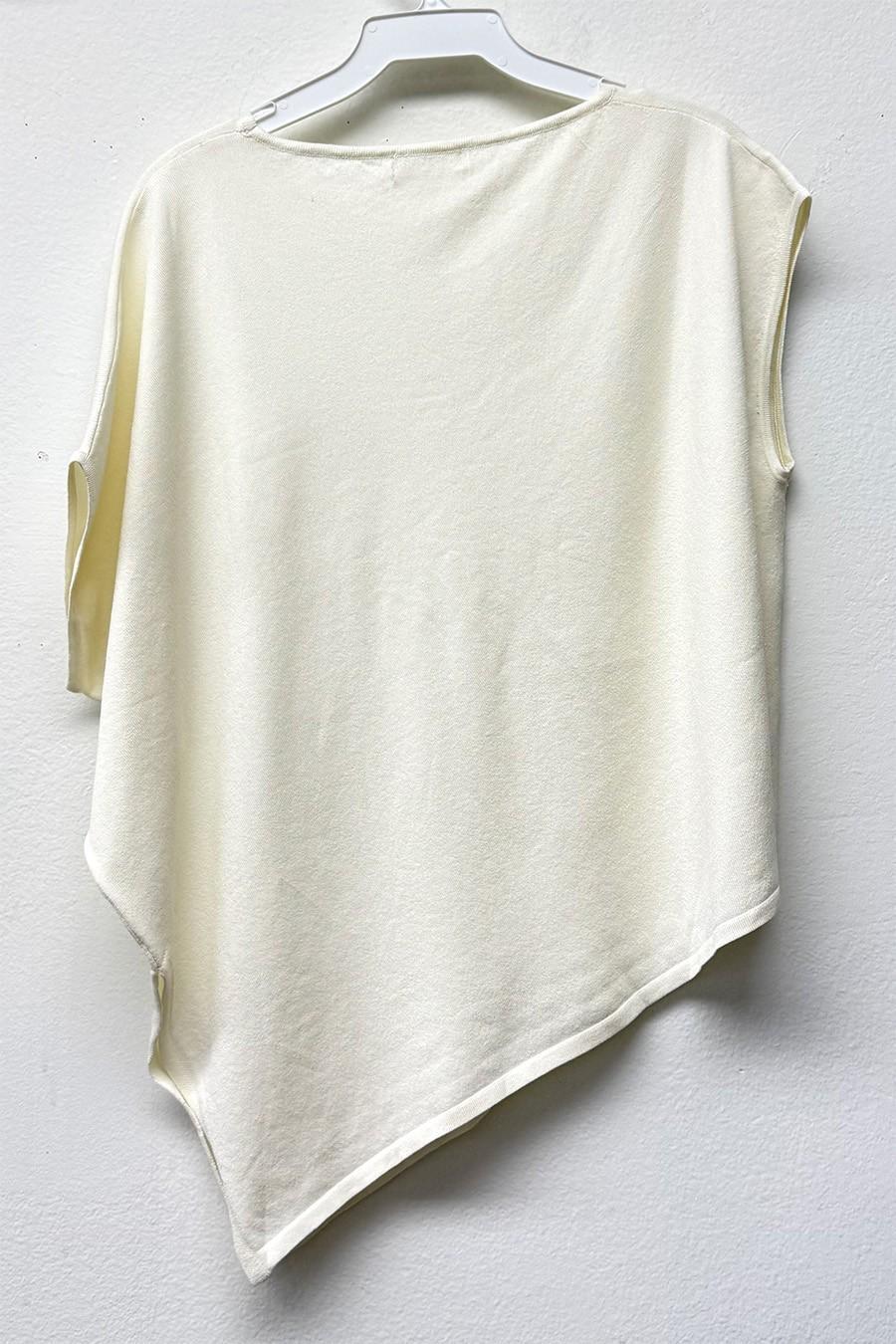 Asymmetric Boat Neck Knit Top