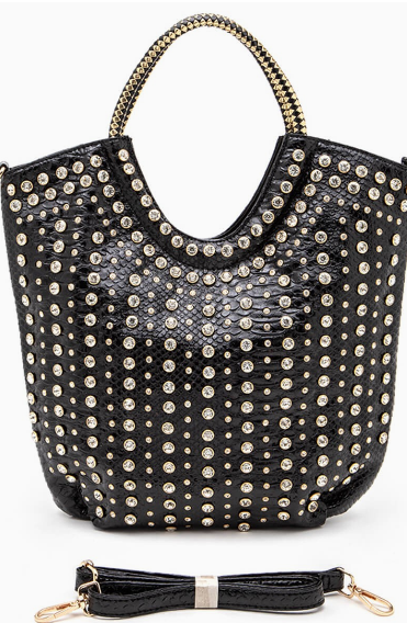 Structured Large Big Bling Tote