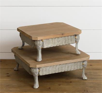 Wood & Metal Square Riser