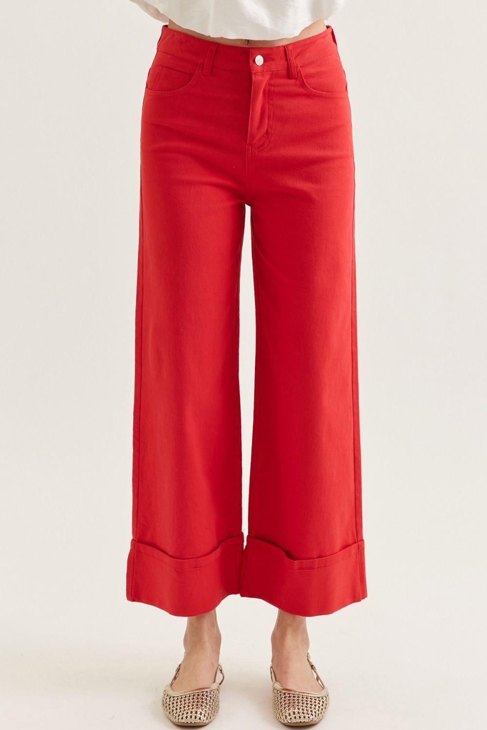 Solid Mid-Rise Ankle Length Pants