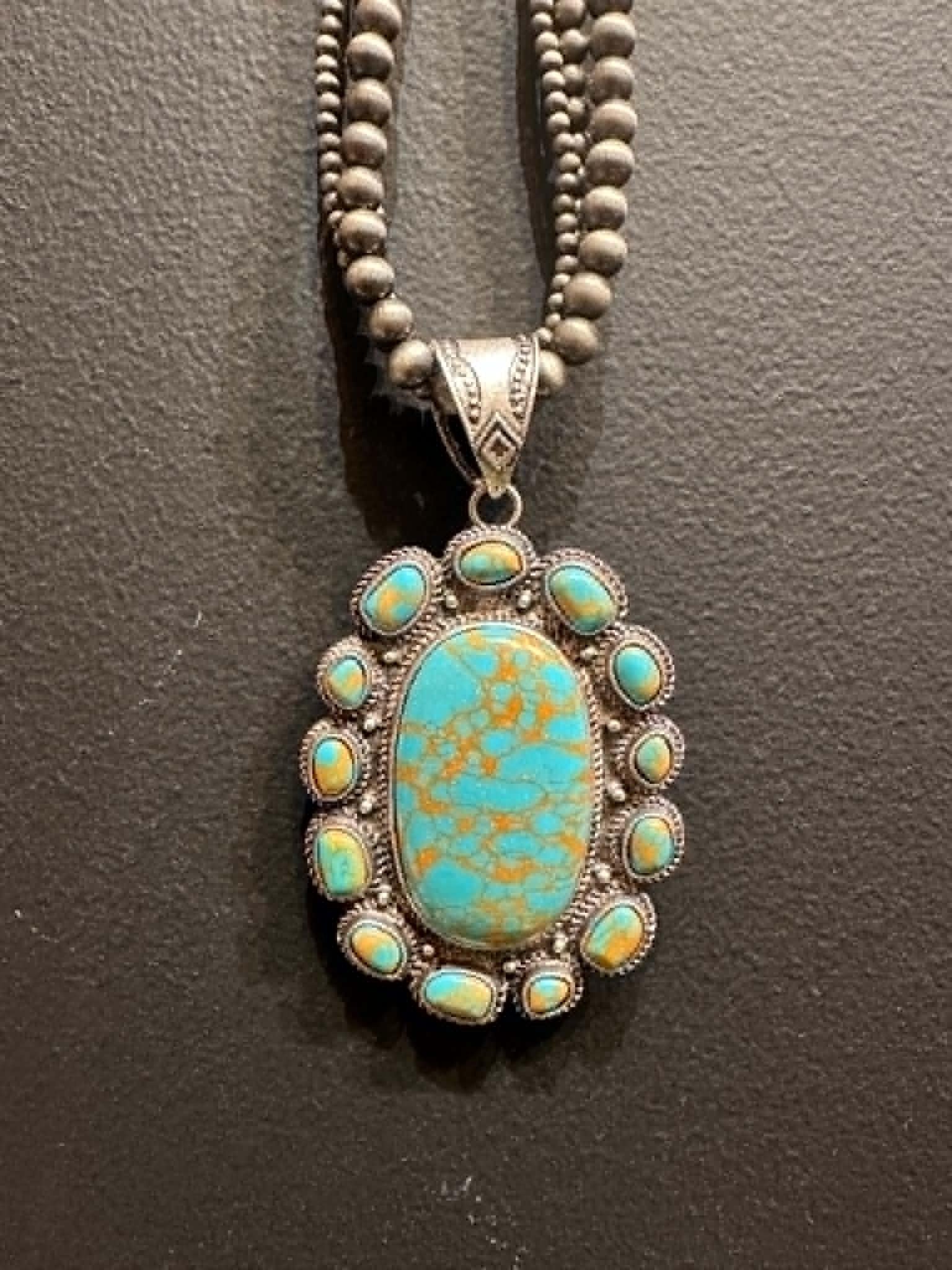 Western Elite Teal Buckle Necklace
