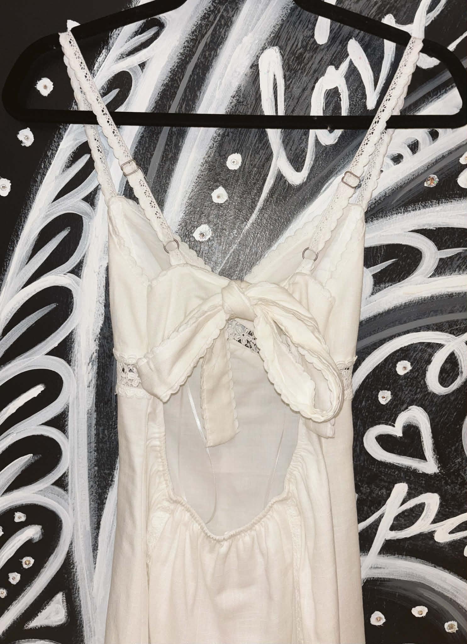 Cream Trim Detail Mini Dress