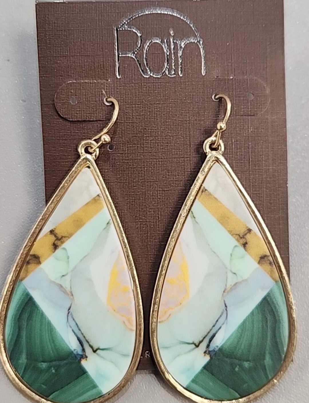 Agate Line Teardrop Earrings