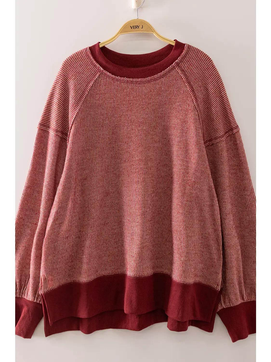 Burgundy Vintage Thermal Sweater
