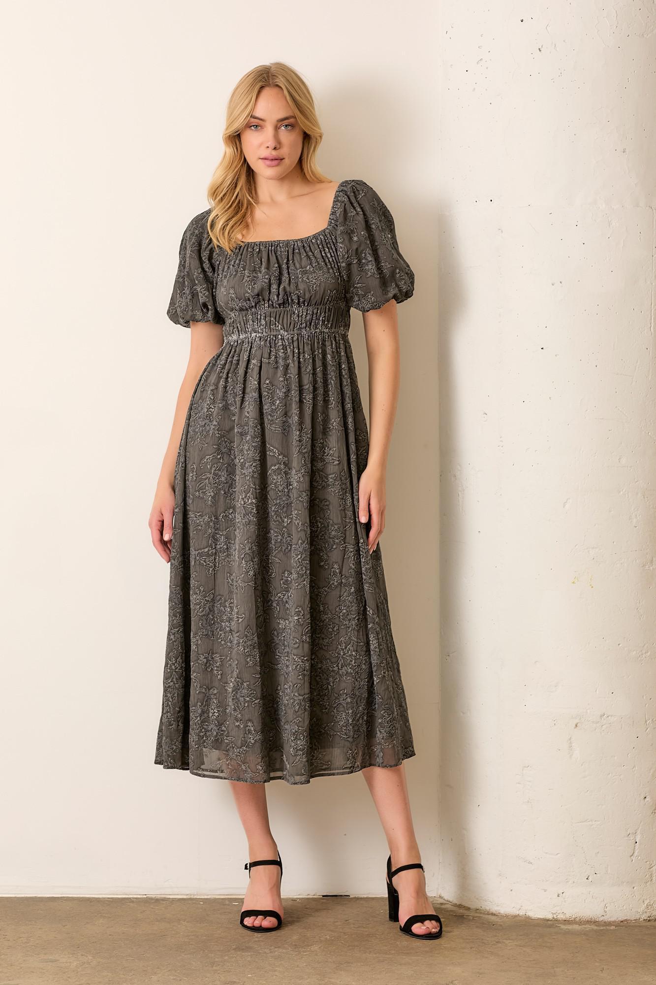 Charcoal Textured Bubble Dress