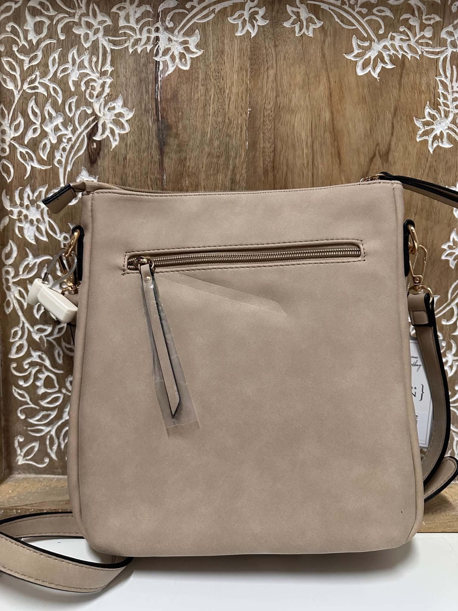 Parchment Flap Ring Crossbody Bag