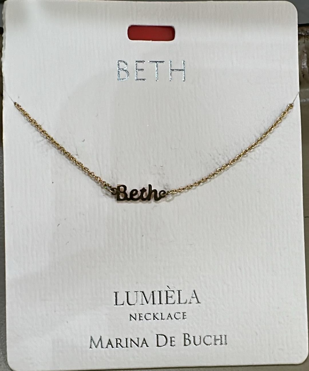 Lumiela Beth Name Necklace