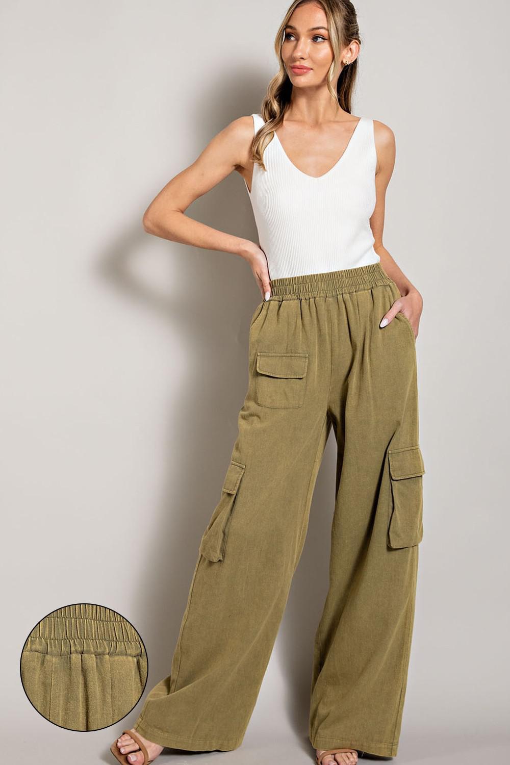 Olive Mineral Cargo Pants