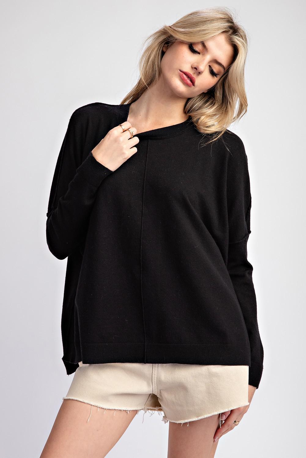 Long Sleeve Round Neck Sweater Top