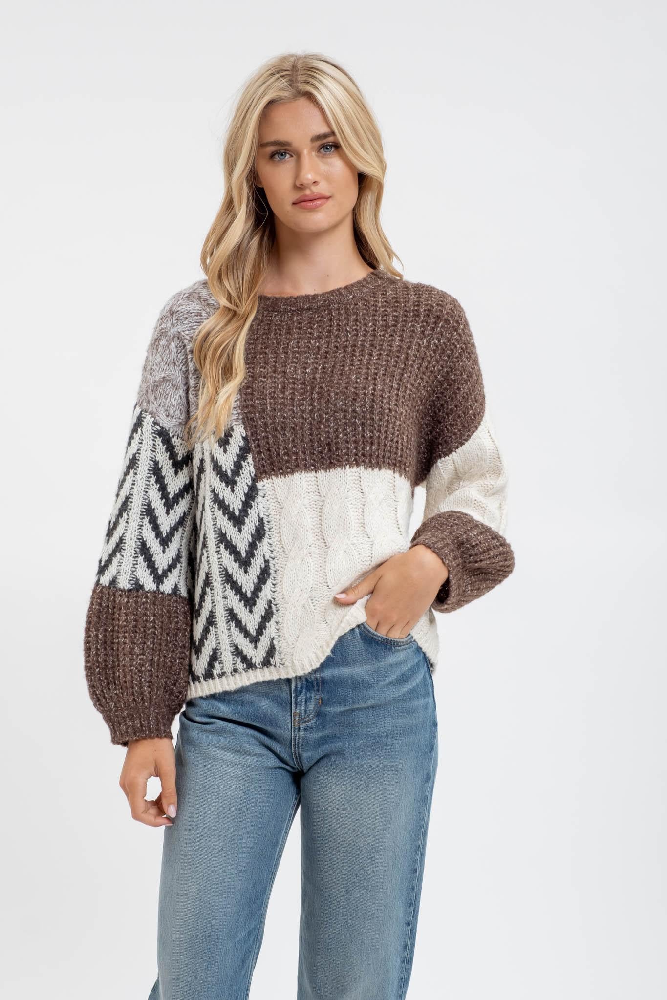 Brown Chevron Sweater